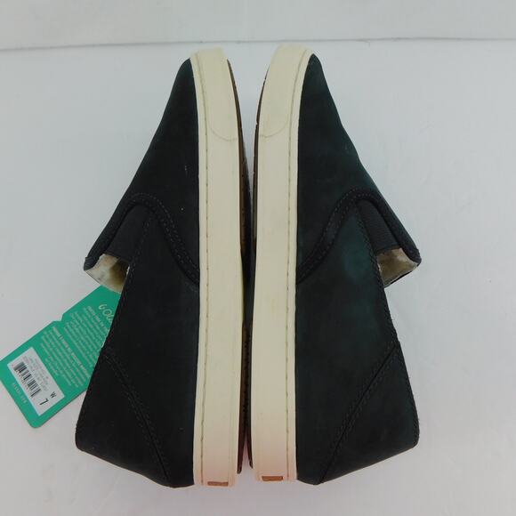 Olu Kai Pehuea Heu Women's Black Lava Rock Slide-In with Shearling Size 7 - Picture 10 of 12